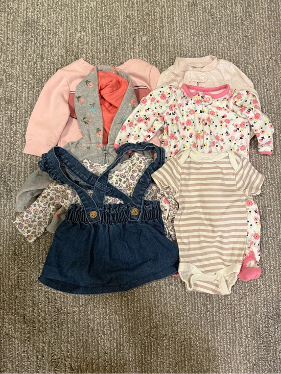 Carter's Other - Baby Girl Clothes Bundle 0-3 Months 7 Piece Floral Hoodie Bodysuits Outfit Lot